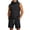 Black, variant on Men Hooded Sleeveless Vest Jacket 2 Piece Outfit Set, Full Zip Drawstring Hoodie Waistcoat and Elastic Drawstring Waist Casual Shorts Summer Tracksuit Dark Blue