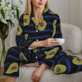 thumbnail image 6 of Honeii Avocado print Women's Pajama Sets Long Sleeve Button Down Sleepwear Nightwear Soft Pjs Lounge Sets-XX-Large, 6 of 7