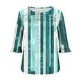 thumbnail image 7 of JTZGDY Cute Floral Tops for Women Dressy Casual Ruffled Half Sleeve Ruched Pleated Crew Neck Graphic T-Shirts Loose Fit Tshirt Tunic Blouse Green#01 S, 7 of 7