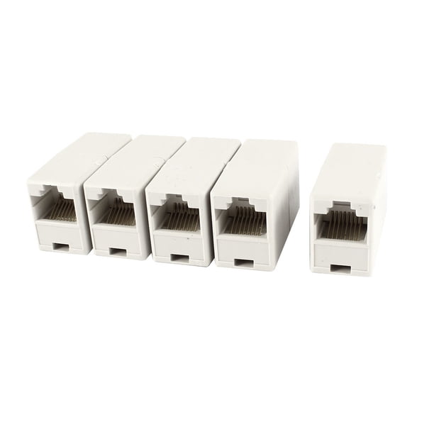 5 Pcs RJ45 Modular Inline Coupler F-F CAT5e Shielded Inline Ethernet Network 8P8C Female F/F Adapter