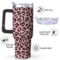 thumbnail image 2 of Pink Leopard Stainless Steel Insulated Mug with Lid and Handle, 40oz, 2 of 4