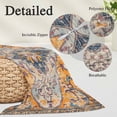 thumbnail image 6 of Boho Blue Throw Pillow Cover, Pillowcase Protectors with Zipper, Breathable Decorative Lumbar Pillow Case Cover, Ethnic Middle Century Geometric Abstract Art Pillow Shams for Couch Sofa 12x20Inch, 6 of 8