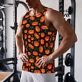 thumbnail image 5 of Gukieu Pumpkin Fallen Leaves Print Men's Quick Dry Fitness Vest, Round Neck Sleeveless Fitness Bodybuilding Top-Medium, 5 of 7