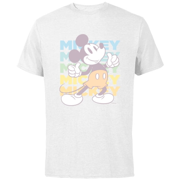Disney Mickey Mouse Vintage Classics Thumbs-Up Retro Fade - Short Sleeve Cotton T-Shirt for Adults - Customized-White