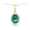 Green, variant on Zambian Emerald Pendant Pear Shape 1.36 Carats 10K Yellow Gold with Diamond Gift for Women