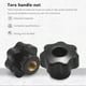 thumbnail image 2 of 10 Uds M6 perilla de rosca interna tornillo de plástico cabeza de estrella perilla de sujeción negro M6 X 25, 2 of 5