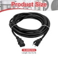 thumbnail image 2 of Uxcell 20ft 18 AWG Black 18/3 Universal Power Cord C13 to NEMA 5-15P 10A 125V 3-Prong Extension Power Cord, 2 of 5