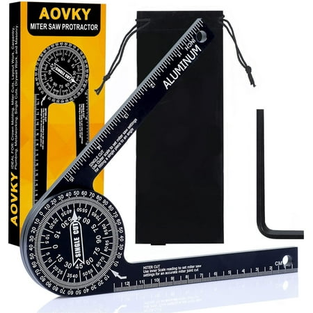 LANNEY Miter Saw Protractor 7.3 inch Aluminum Angle Finder Tool for Wood Metalworking