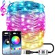thumbnail image 1 of Tira de luces Led con Bluetooth para decoración de dormitorio, luces inteligentes de hadas impermeables con Control por aplicación para exteriores, USB, Navidad, Año Nuevo, 2024, 1 of 4