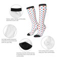 thumbnail image 3 of Fotbe Red Blue Polka Dots Calcetas Divertidas Estampadas para Hombre y Mujer, Calcetas de Algodón hasta la Rodilla para Caminar, Correr, Enfermería y Embarazo, 3 of 6