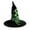 Green, variant on Halloween Witch Hat with Decorative Ribbon,Black Velvet,Wizard Hat,Cosplay Accessories,Dress Up Prop Purple