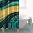 thumbnail image 4 of Teal Gold Marble Pattern Shower Curtain 36"x72" ,Bathroom Decorative Shower Curtains Set with 12 Hooks,Modern Waterproof Washable Shower Curtain, 4 of 6