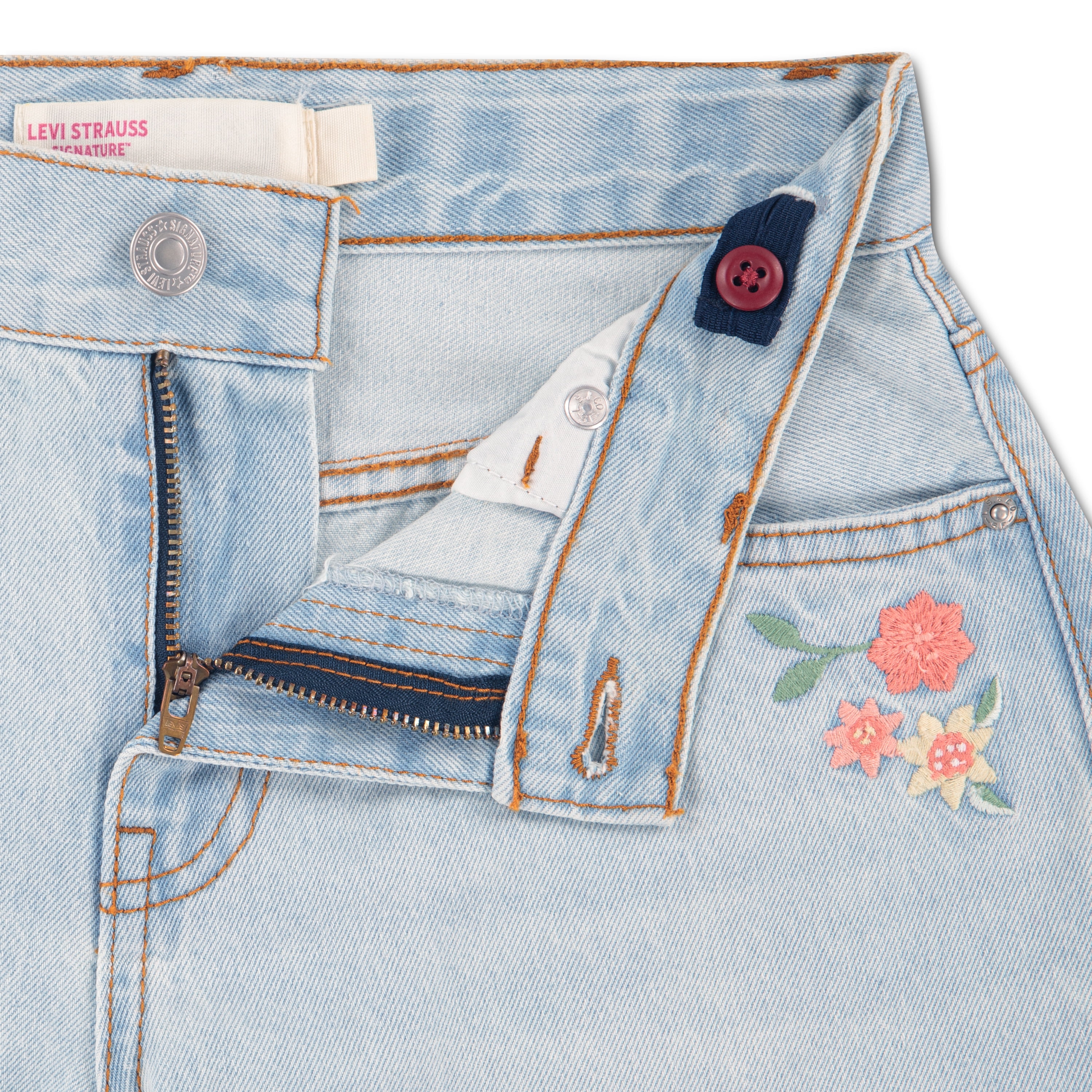 Levi Strauss Signature Girls Floral Baggy Jeans, Sizes 5-18