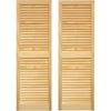 AWC Exterior Wood Window Shutters Louvered 15"wide x 63"high Unfinished
