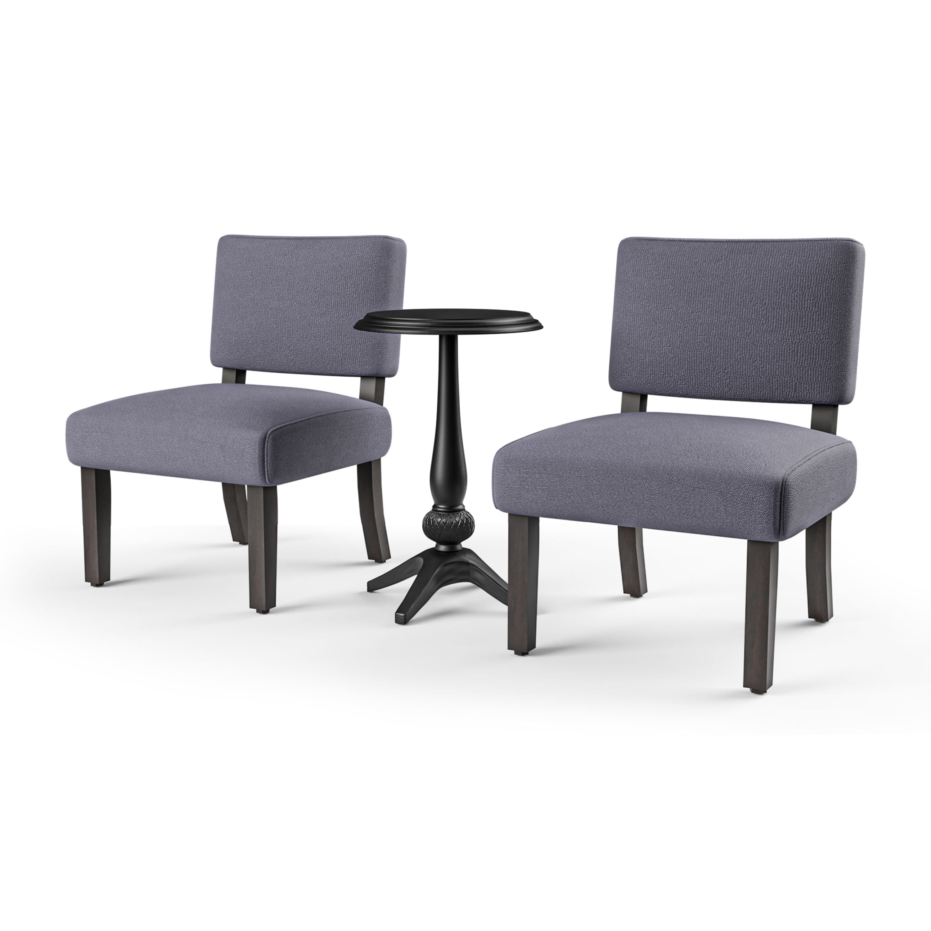 Furniture of America Salice 3-Piece Accent Table and Chair Set, Gray