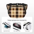thumbnail image 5 of The Double-Layer Waist Bag Features A 6.3×9.1×2.8in Nylon Zipper And A Pull With A Zipper Compartment Sandybrown Buffalo Plaid Check Tartan Scotland_4, 5 of 8