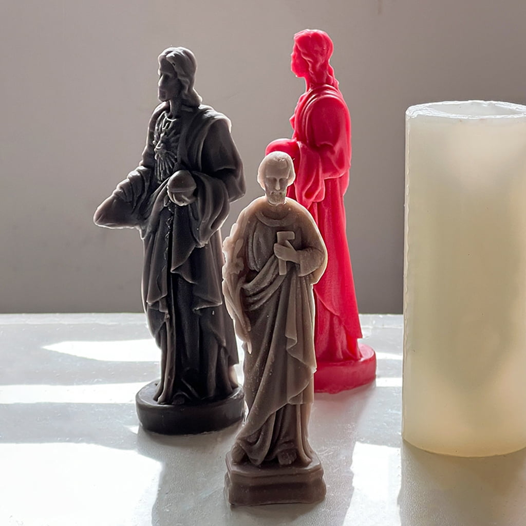 Savior Epoxy Resin Candle Mold 3D Portrait Candle Silicone Mould DIY Gypsum Casting Mould Fondant Decoration