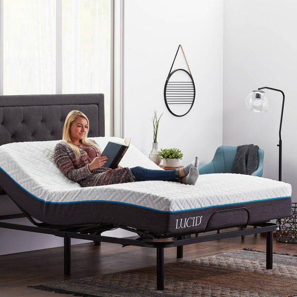 Lucid Basic Remote Controlled Steel, Adjustable Bed Frame Twin To King