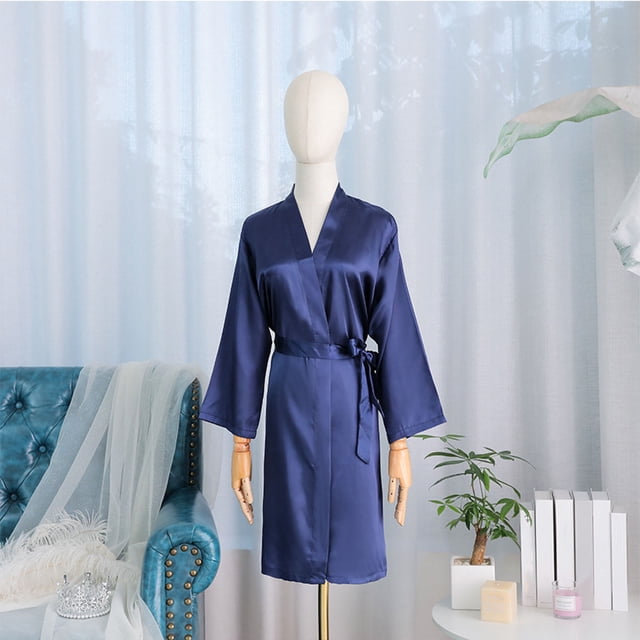 Batas Camisón Panel Ligero Dama de Honor de Boda Camisón de Grupo Cárdigan Fino de Boda Camisón de Manga Nueve Cuartos Para Mujer Camisón de Mujer