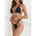 thumbnail image 2 of DARING DIVA Women's Push Up Halter Bikini Sets X-Large Black, 2 of 6