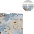 thumbnail image 5 of Coolnut World Map Shower Curtain Bathroom Decor Watercolor Shower Curtain Sets Fabric Cloth Bathroom Curtains with Hooks 60x72 Inch, 5 of 6
