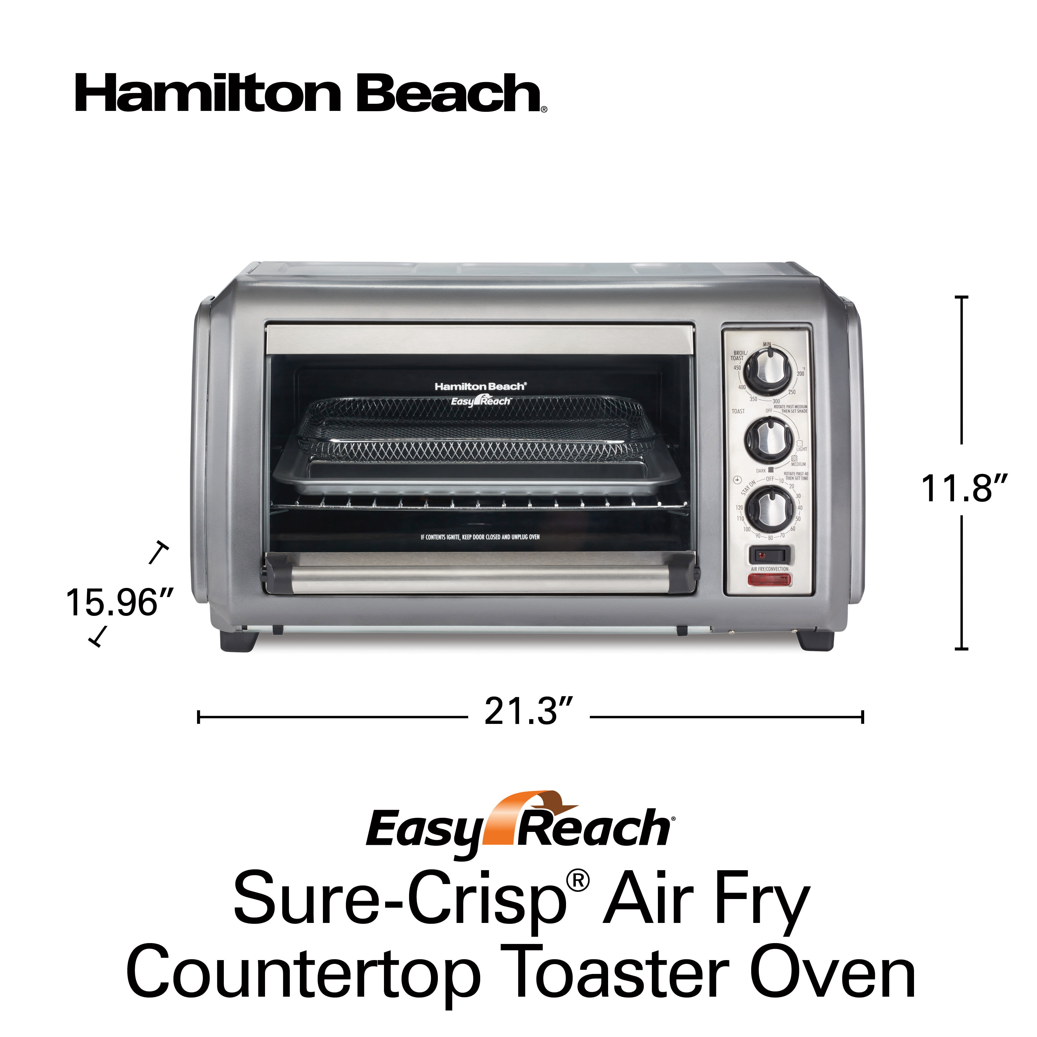 Hamilton Beach Sure-Crisp Air Fryer Countertop Toaster Oven with 