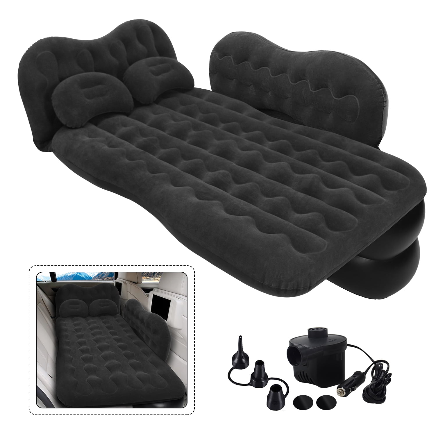 Car Air Bed Inflatable Mattress Travel Sleeping Camping Cushion Back Seat Pads 