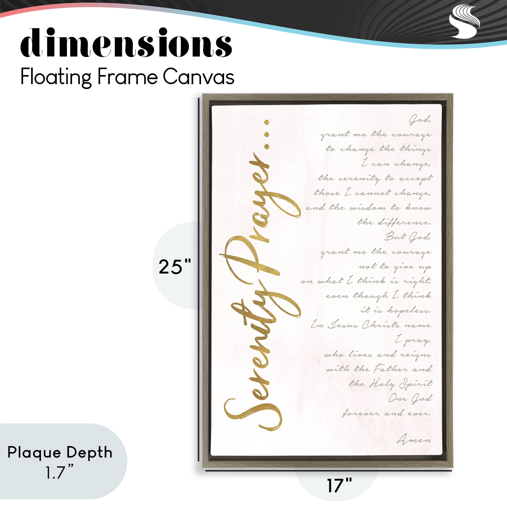 Stupell Industries Serenity Prayer Scripture Brown Framed Floater Canvas Wall Art, design by Anna Quach