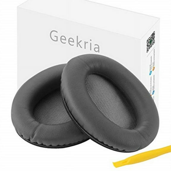 Geekria QuickFit Replacement Ear Pads for Boses SoundTrue, AE2, AE2i, AE2w Around-Ear Headphones Ear Cushions, Comfortable Repair Parts (Dark Grey)
