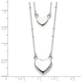 thumbnail image 5 of Auriga Fine Jewelry 925 Sterling Silver Polished 2-Strand Heart Dangle Necklace 18" for Women, 5 of 6