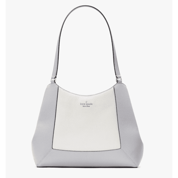 Kate Spade New York Lena Colorblock Large Triple Compartment Shoulder Bag KH439 – Pebbled Leather Tote with Zip & Snap Closure