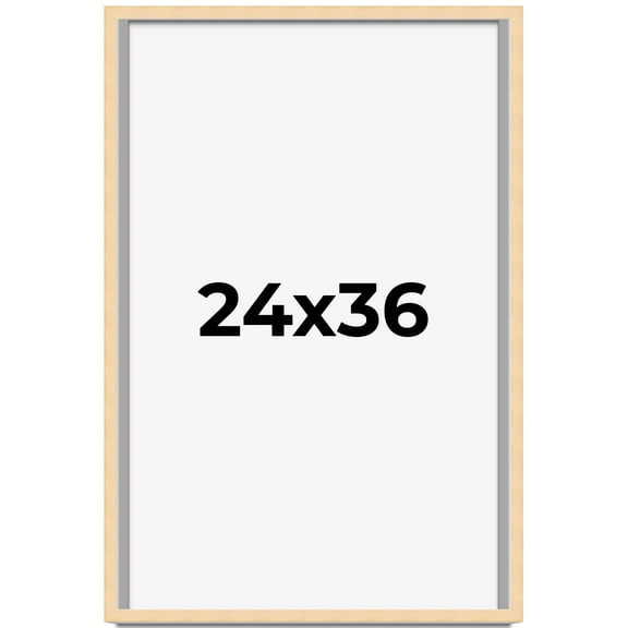 24x36 Frame Beige Real Wood Picture Frame Width 0.75 inches | Interior Frame Depth 0.5 inches |