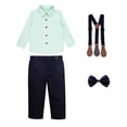 thumbnail image 5 of Purcolt 4 Piece Sets for Boys Semi Formal Outfit Dressy Casual Long Sleeve Dress Shirt Suspender Pants Bow Tie for Party Wedding, 1-15 Years, 5 of 8