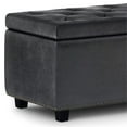 thumbnail image 5 of Trent Home 48" Transitional Rectangle Ottoman in Black Faux Leather, 5 of 7