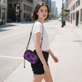thumbnail image 5 of Stylish Crossbody Phone Bag Purse Handbags Adjustable Strap, Compact Design for Essentials Glowing Purple Butterfly, 5 of 7