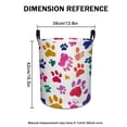 thumbnail image 2 of Colorful Paw  Prints Frenzy Print Extra Large Foldable Laundry Basket  Stylish  Easy to Use for Bedroom Bathroom  Laundry Room  Oxford Fabric Storage Bin, 2 of 9