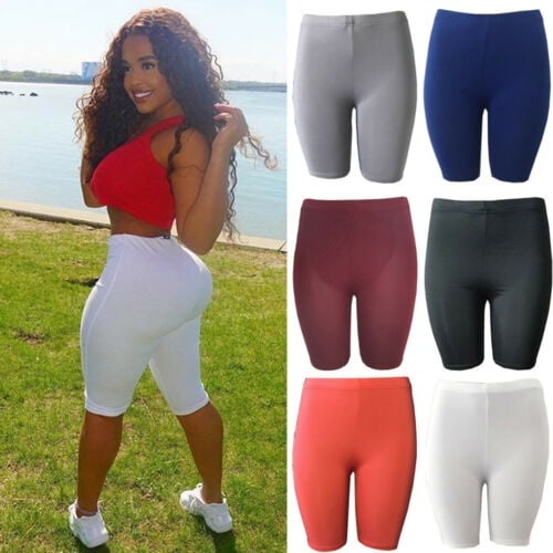 Womens Ribbed Stretchy Activewear Yoga Dance Gym Biker Cycling