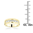thumbnail image 3 of 14k Nautral 1.5 Ctw Diamond Mens Wedding Band Six Stone Anniversary Ring (Yellow Gold Size 7.5), 3 of 3