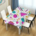 thumbnail image 4 of Yayeee Tablecloths 60" x 60" Rectangle Wrinkle Resistant Party Table Cover, Purple Abstract Shapes, 4 of 8