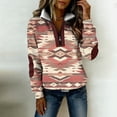 thumbnail image 5 of WEIWEN Quarter Zip Sweatshirt for Women Trendy 2026 Sherpa Western Aztec Fall Outfits Womens Sweaters Dressy Casual Long Sleeve Collared Zip Up Jackets Watermelon Red, L, 5 of 7