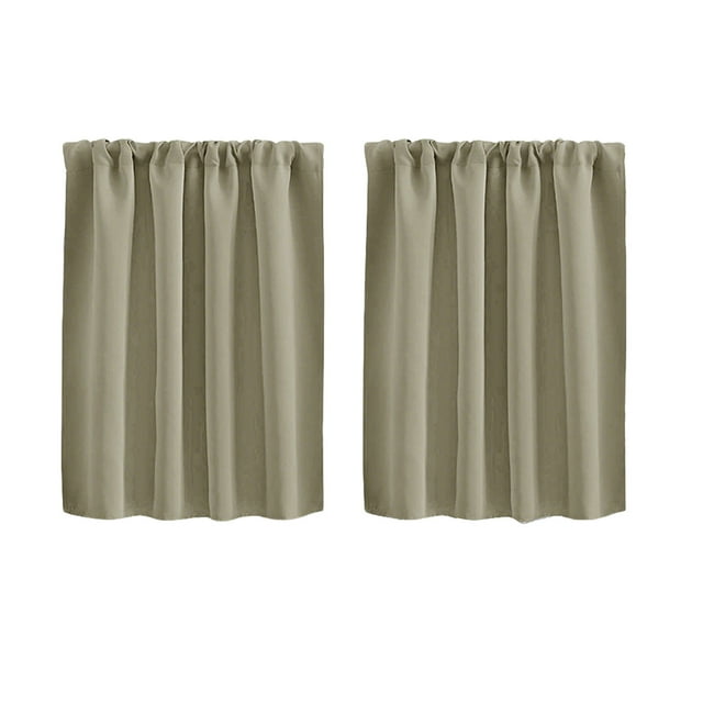 Curtains for Bedroom Solid Color Light Filtering Window Curtains for Living Room Kitchen Bathroom 2 Pack