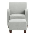 thumbnail image 6 of Aiden Chair & Ottoman Herringbone Smoke Gray Fabric with Medium Espresso Legs, 6 of 9
