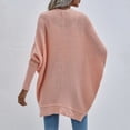 thumbnail image 3 of Qarigey Cárdigan de poliéster para mujer, suéter portátil lavable de Color sólido, transpirable, a la moda, con abertura frontal, Abrigos y chamarras Rosado, 3 of 6