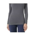 thumbnail image 3 of 32 Degrees Women's Cozy Heat Mock Neck Long Sleeve Top Gray Size Medium, 3 of 3