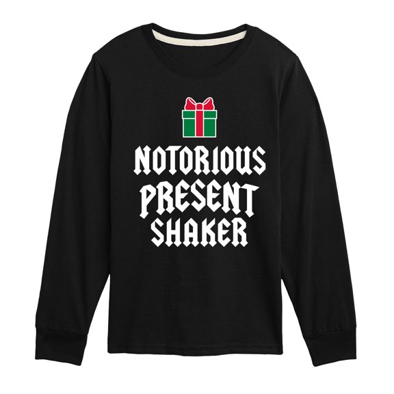 Instant Message - Notorious Present Shaker Christmas - Toddler & Youth Long Sleeve Graphic T-Shirt