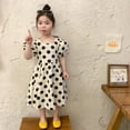 thumbnail image 4 of Kids Girls Dress Polka Dot Tulles Dresses Toddler Puff Sleeve Sundress Fashion Cute Black White Princess Party Dresses for 3-9 Years, 4 of 9