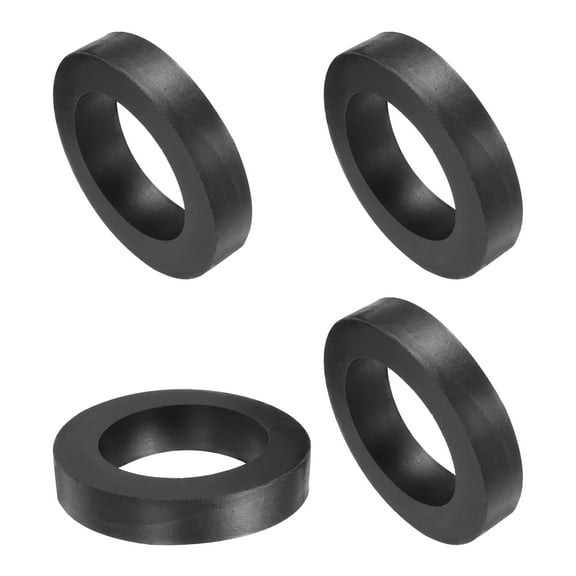 4 Packs Rubber Spacers 50mm OD, 33mm ID, 10mm Height Round Anti Vibration Spacer Thick Rubber Washers