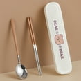 thumbnail image 1 of npkgvia dinnerware setsClearance,304 Stainless Steel Tableware New Bbear Chopsticks Spoon Two Piece Sset Convenient Tablewarekitchen utensils, 1 of 3