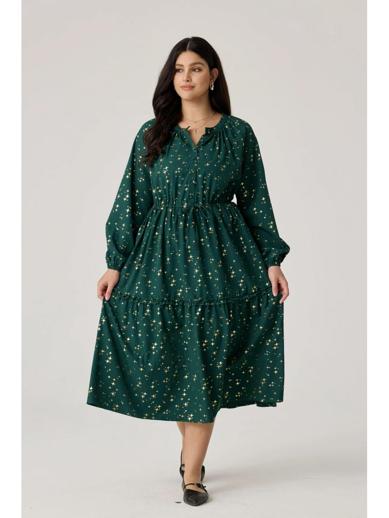 green emerald velvet dress Amazon.com: KOJOOIN Women's Plus Size Christmas Dress Ugly Christmas Long  Sleeve Party Dresse Green XL : Clothing, Shoes & Jewelry