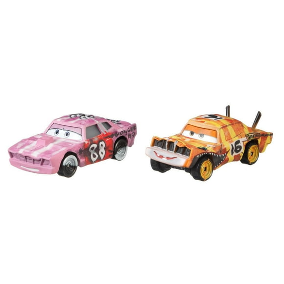 Flo et Nicky B du film «Les Bagnoles» de Disney/Pixar, coffret de 2 véhicules jouets, véhicules personnages en métal moulé sous pression à l’échelle 1:55 de collection, coffret cadeau «Les Bagnoles»